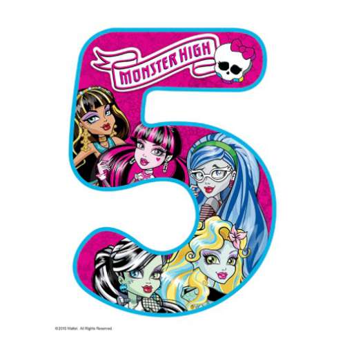 Monster High Number 5 Edible Icing Image - Click Image to Close